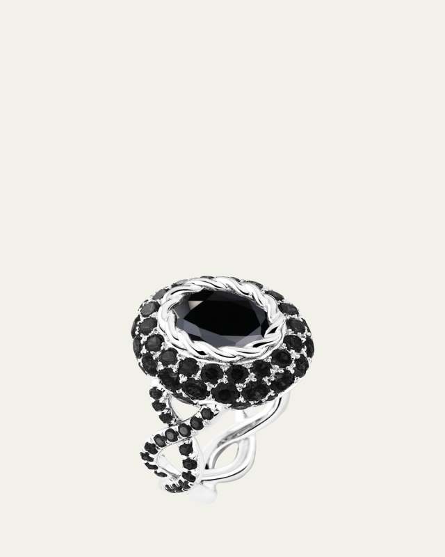 Black Queen Ring in Platinum with Black Diamonds